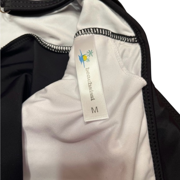 Beachsissi Black Ruffle Tankini Top Size M - Picture 6 of 8